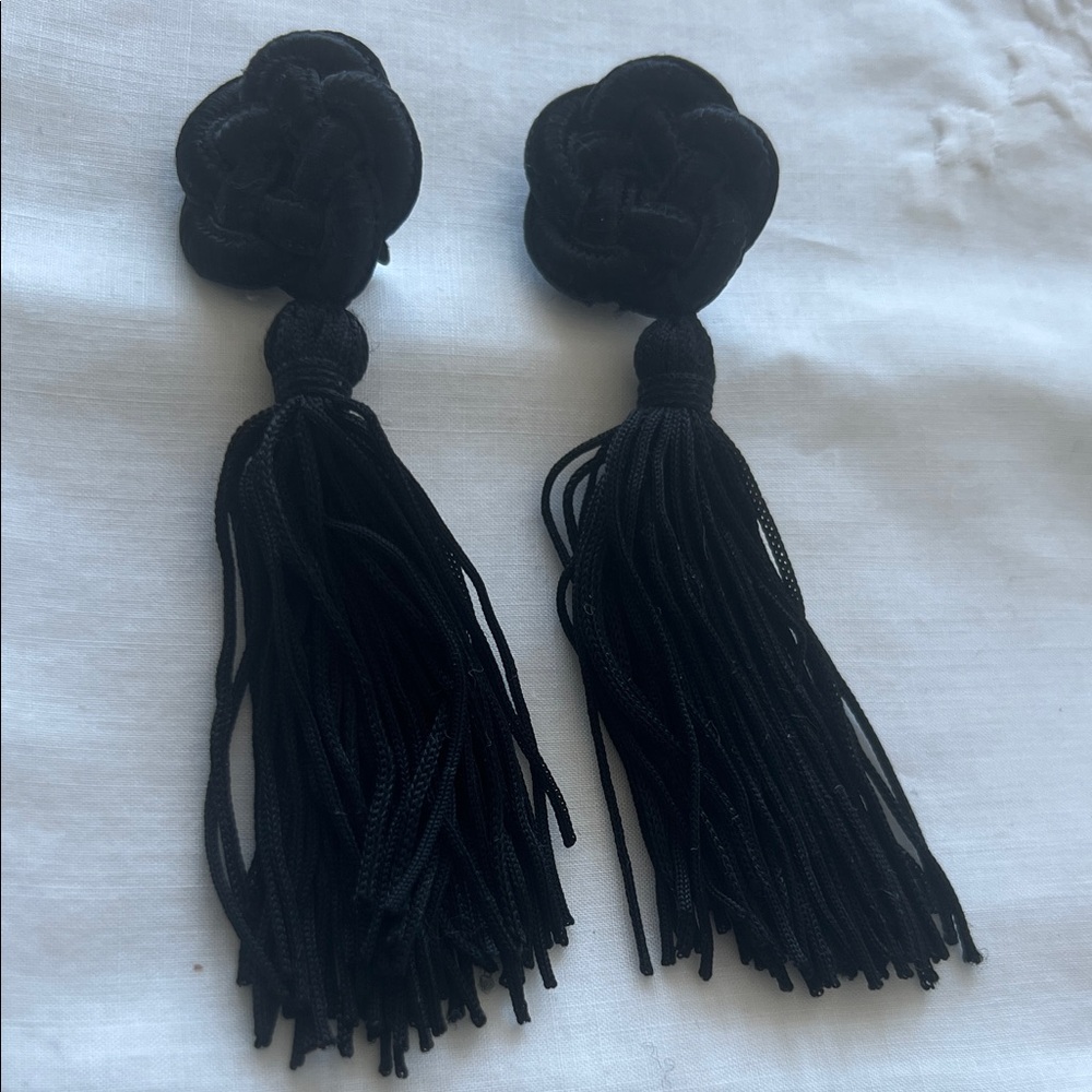 Black Tassel Earrings